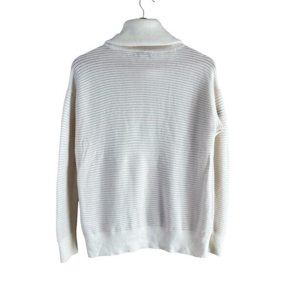 Club Monaco Links Funnel Neck Wool Sweater in Cream,‎ Size Small - Picture 8 of 10